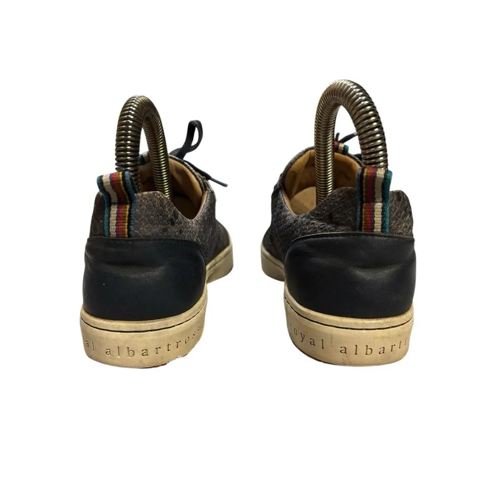 Royal Albartross The Sahara Sneaker Navy Blue‎ Size 7 Snake Print Leather
